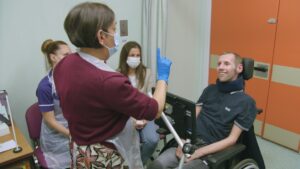 Rob at an appointment in Leeds