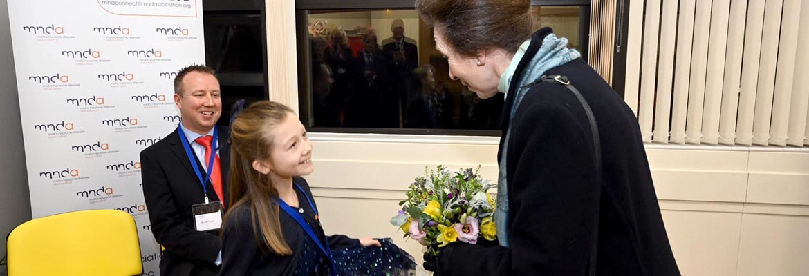 HRH Princess Anne meeting child 