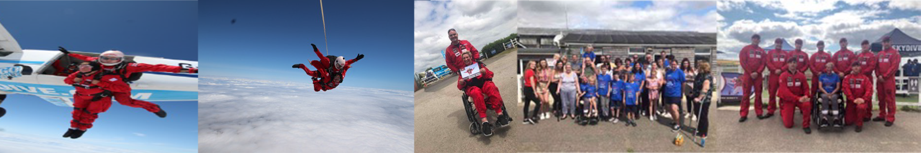 a group of photos of people skydiving