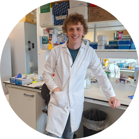 A photo of Tobias in the lab